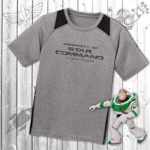 New Hand Printed Kids Small Buzz Lightyear Star Command Crew Movie T-Shirt Tee